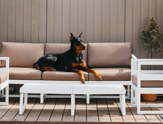 Комплект пластиковой мебели Mykonos XL белый, светло-коричневый Комплект пластиковой мебели Mykonos XL белый, светло-коричневый