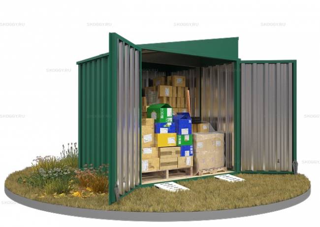 Хозблок SKOGGY секционный с односкатной крышей 2 х 2 м, зелёный мох