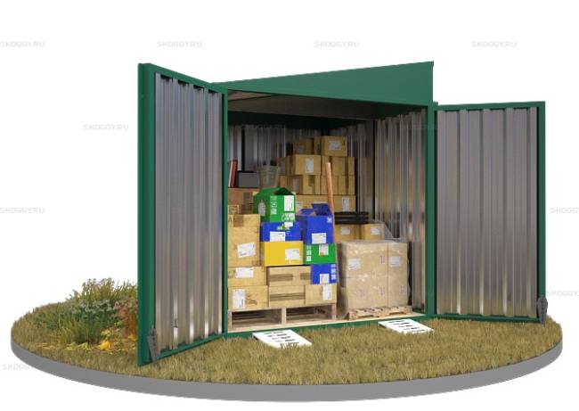 Хозблок SKOGGY секционный с односкатной крышей 2 х 2 м, зелёный мох