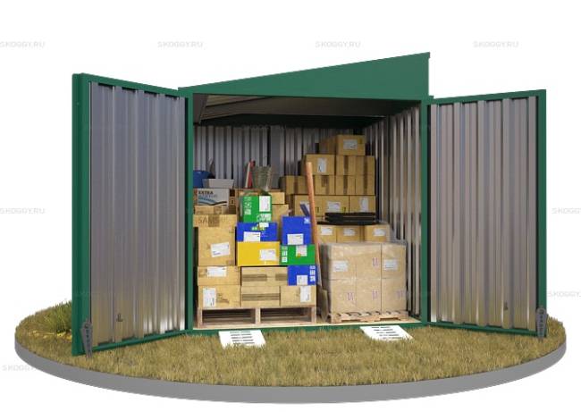 Хозблок SKOGGY секционный с односкатной крышей 2 х 2 м, зелёный мох