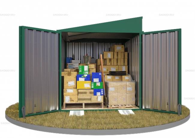 Хозблок SKOGGY секционный с односкатной крышей 2 х 2 м, зелёный мох