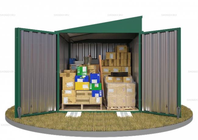 Хозблок SKOGGY секционный с односкатной крышей 2 х 2 м, зелёный мох