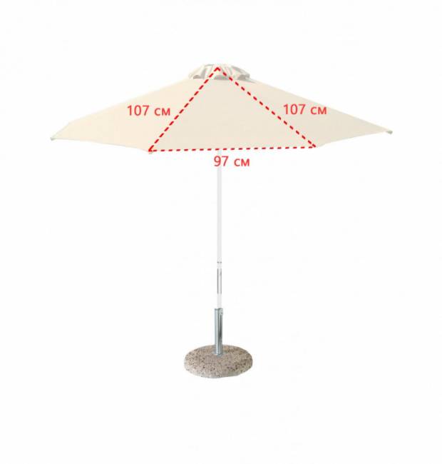 Зонт пляжный профессиональный Ø2.5 м Kiwi Clips белый, тортора Ø2500 мм