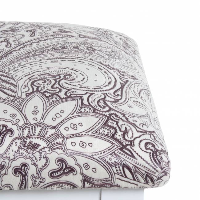 Банкетка Ретро М с ящиком белый, ткань меркурий