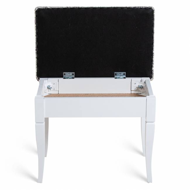 Банкетка Ретро М с ящиком белый, ткань меркурий