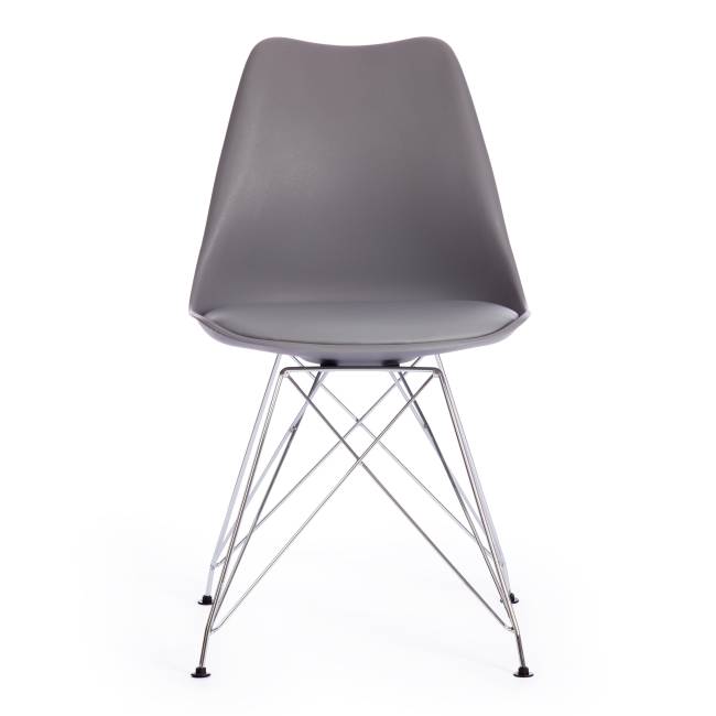 Стул TULIP IRON CHAIR (mod.EC-123) металл/пластик, 54,5*48*83,5см, серый (Комплект из 4 шт.) серый металл/пластик