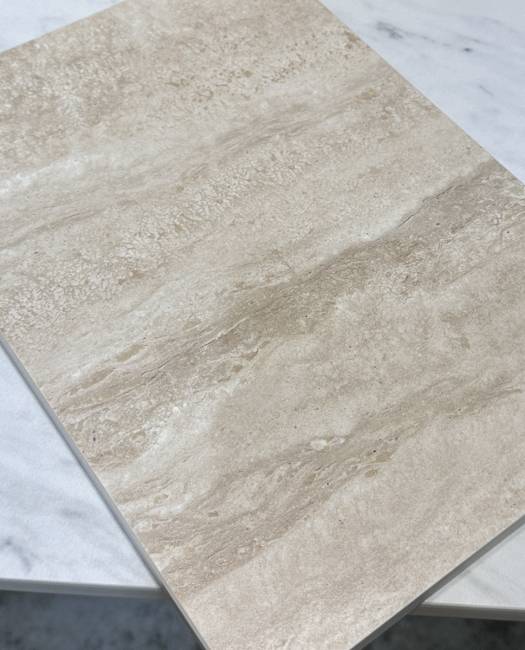 Стол CALVIN 180 MATTE ROME TRAVERTINE SOLID CERAMIC / Серый дуб, ®DISAUR