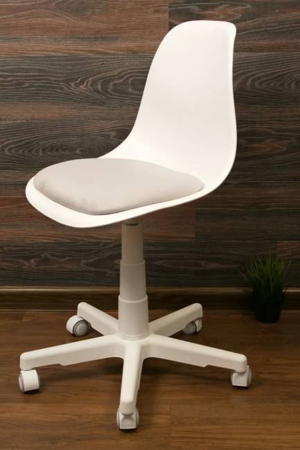 Кресло компьютерное Смузи белый/серый