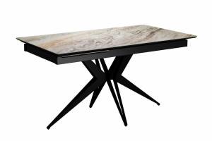 Стол DikLine DKS140 керамика Venetian Brown Light глянец, подстолье черное, опоры черные (2уп.)