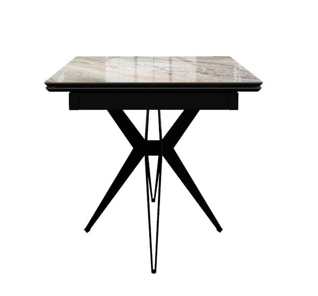 Стол DikLine DKS140 керамика Venetian Brown Light глянец, подстолье черное, опоры черные (2уп.) Стол DikLine DKS140 керамика Venetian Brown Light глянец, подстолье черное, опоры черные (2уп.)