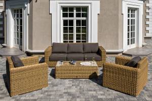 "Боно" лаунж-зона из искусственного ротанга, цвет соломенный "Боно" лаунж-зона из искусственного ротанга, цвет соломенный