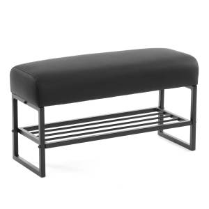 Банкетка-обувница Charli Lux/Чарли Люкс экокожа , Sharp Чёрный черный экокожа