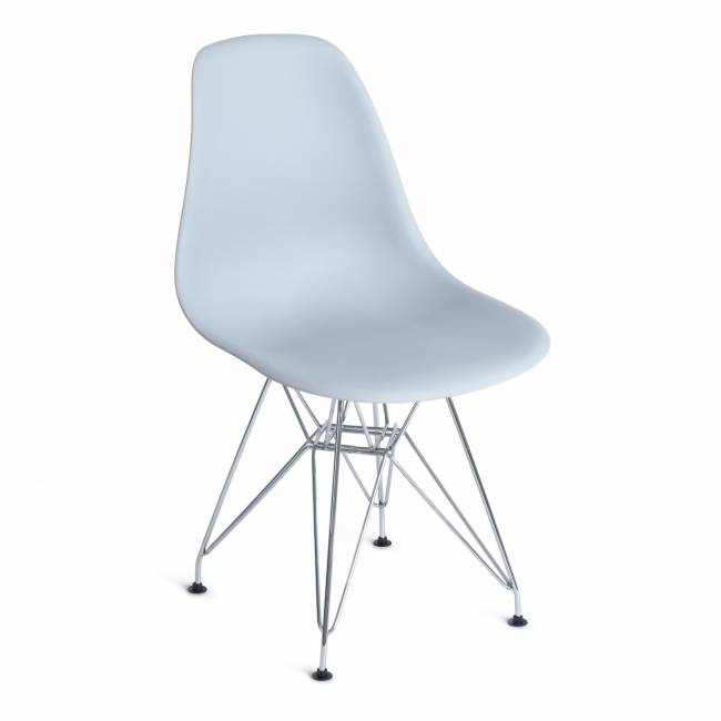 Стул CINDY IRON CHAIR (EAMES) (mod. 002) металл, пластик, 51x46x82,5, серый (Комплект из 4 шт.) серый металл, пластик