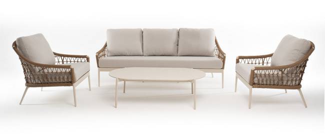 "Венеция" лаунж-зона из искусственного ротанга, цвет соломенный "Венеция" лаунж-зона из искусственного ротанга, цвет соломенный