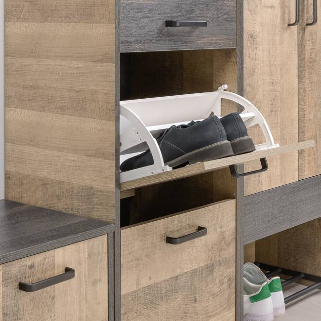 Две тумбы для обуви с двумя ящиками каждая Трувор цвет дуб гранж песочный/интра