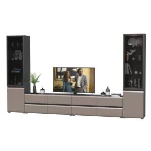 Гостиная Сидней № 130 цвет антрацит/МДФ веллюто капучино Гостиная Сидней № 130 цвет антрацит/МДФ веллюто капучино