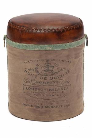 Пуф Secret De Maison CHAPELLE ( mod. M-6400 ) металл/кожа буйвола/ткань хлопок, 46 хD36см, коричневый, ткань: винтаж коричневый металл/кожа буйвола/ткань хлопок Пуф Secret De Maison CHAPELLE ( mod. M-6400 ) металл/кожа буйвола/ткань хлопок, 46 хD36см, коричневый, ткань: винтаж коричневый металл/кожа буйвола/ткань хлопок