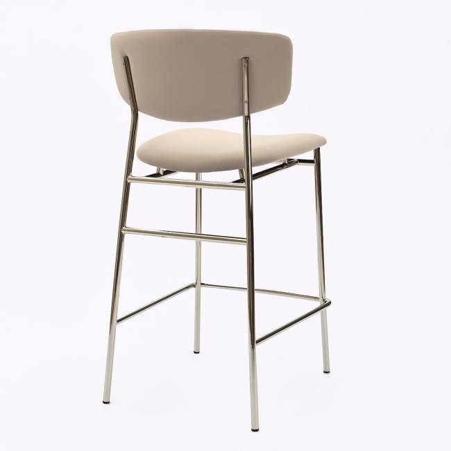 Дизайнерский полубарный стул Marko латте, основание хром