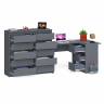 Стол компьютерный МС-16 с тумбой справа и высокий комод на 10-ть ящиков Мори цвет графит Стол компьютерный МС-16 с тумбой справа и высокий комод на 10-ть ящиков Мори цвет графит