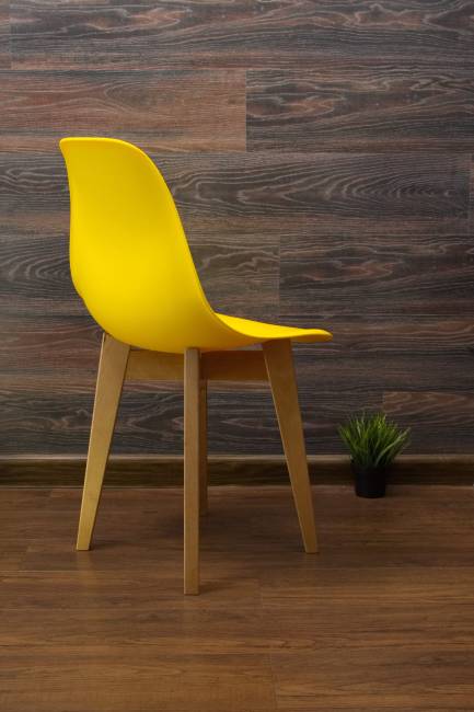 Стол Монте К 100 натур со стульями Сашш натур жёлтый