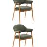 Стул обеденный Tavu с деревянными ножками зеленый 2 шт.