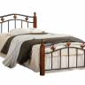Кровать AT-126 дерево гевея/металл, 90*200 см (Single bed), красный дуб/черный дуб темный дерево гевея/металл