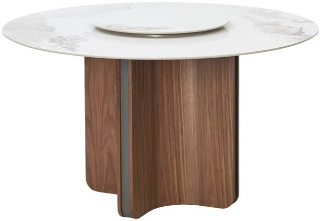 Стол CASTELA 135 Белый мрамор CA071, керамика / Орех, ®DISAUR