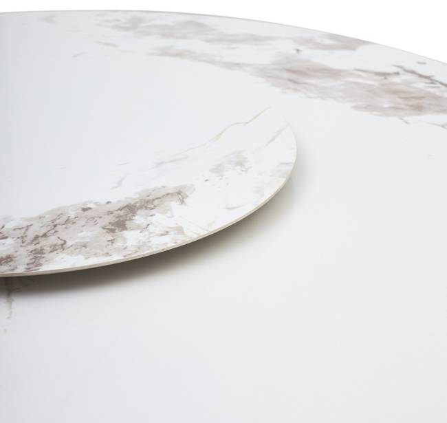 Стол CASTELA 135 Белый мрамор CA071, керамика / Орех, ®DISAUR