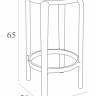 Табурет пластиковый полубарный Tom Bar 65 белый 360х360х650 мм