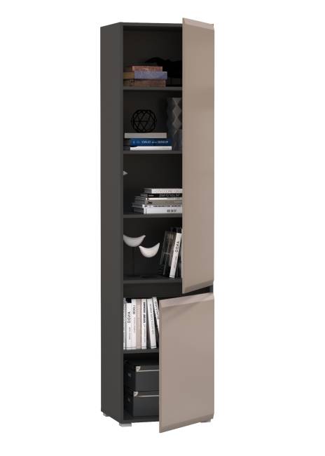 Шкаф Сидней 13.200 цвет антрацит/МДФ веллюто капучино Шкаф Сидней 13.200 цвет антрацит/МДФ веллюто капучино