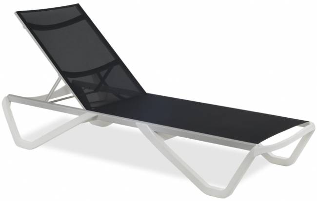 Шезлонг-лежак металлический Wave белый, антрацит 1910х715х300 мм Шезлонг-лежак металлический Wave белый, антрацит 1910х715х300 мм