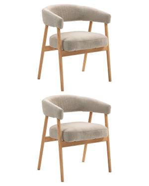 Стул обеденный Zubo с деревянными ножками бежевый 2 шт.