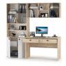 Компьютерный стол со шкафом и полкой со стеклом Бостон цвет дуб эндгрейн элегантный/фасады МДФ милк рикамо софт