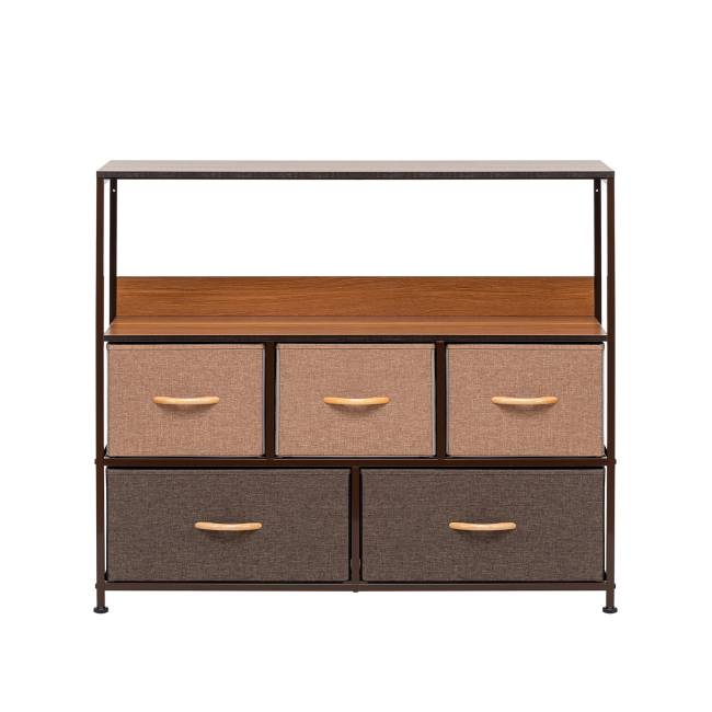 Комод Leset Локи 5 ящиков с полкой Коричневый Бежевый, светло-коричневый, темно-коричневый Комод Leset Локи 5 ящиков с полкой Коричневый Бежевый, светло-коричневый, темно-коричневый