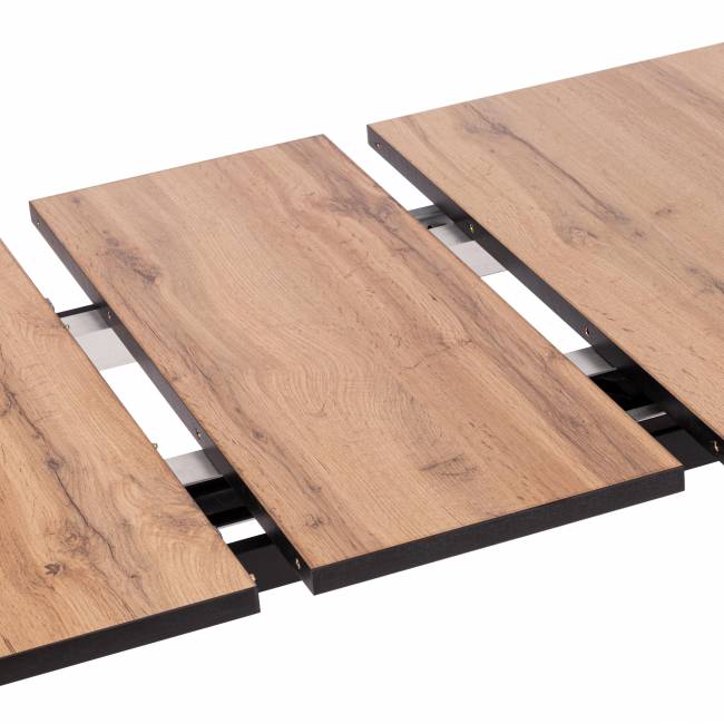 Стол MALTIDO ЛДСП/HPL/металл, 130 х 75+30 х 75 см, Дуб Вотан/чёрный Дуб Вотан/чёрный ЛДСП/HPL/металл