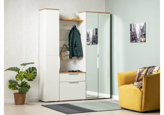 Настенная вешалка Октава 15.14.02 белый PE шагрень