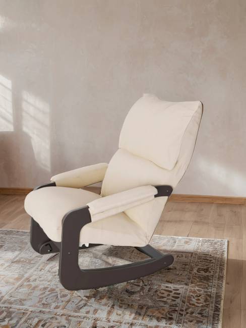 Кресло-качалка (трансформер со стопором) Модель 81 Ткань Макс 100, каркас венге