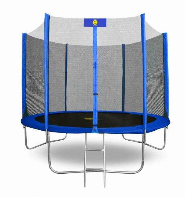 Батут "Smile outside", синий 10ft с защитной сеткой и лестницей Батут "Smile outside", синий 10ft с защитной сеткой и лестницей