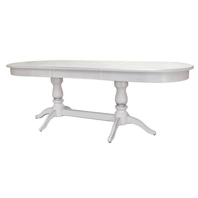 Стол обеденный Тарун 3 раздвижной белый/серебро 150/200*84