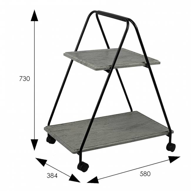 Стол сервировочный Милн черный/серый шпат Стол сервировочный Милн черный/серый шпат