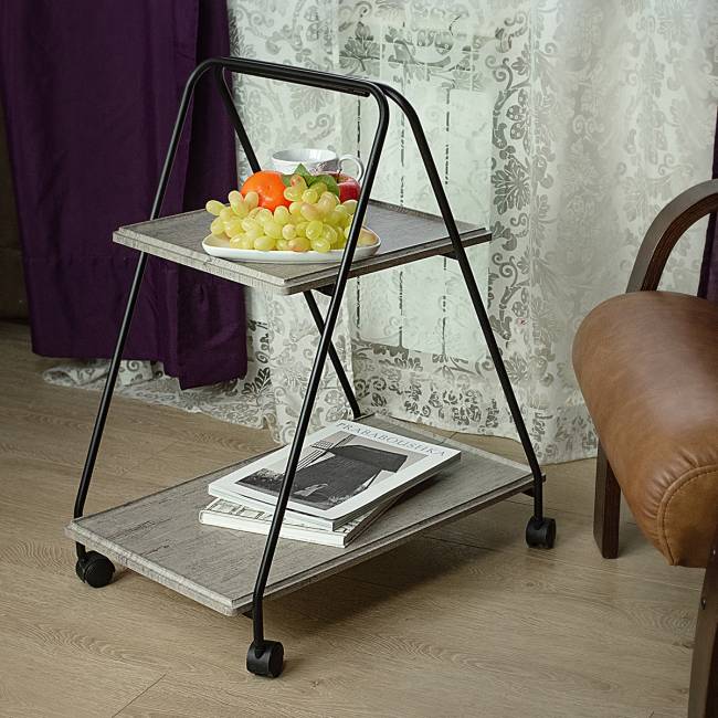 Стол сервировочный Милн черный/серый шпат Стол сервировочный Милн черный/серый шпат