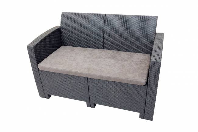 Arizona b:rattan, Диван двухместный, антрацит (2-х местная подушка)