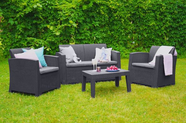 Arizona b:rattan, Диван двухместный, антрацит (2-х местная подушка)