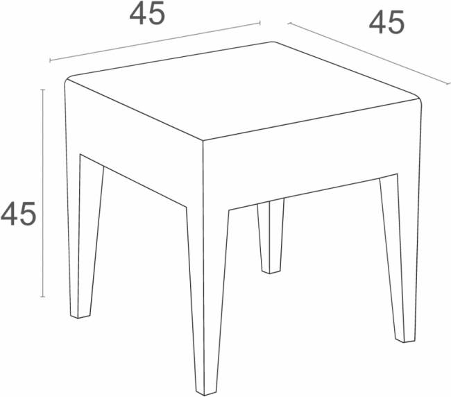 Столик плетеный для шезлонга GT 1009 бежевый 450х450х450 мм Столик плетеный для шезлонга GT 1009 бежевый 450х450х450 мм