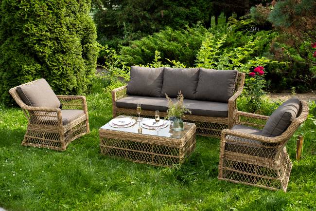 "Гранд Латте" лаунж-зона из искусственного ротанга, цвет соломенный "Гранд Латте" лаунж-зона из искусственного ротанга, цвет соломенный