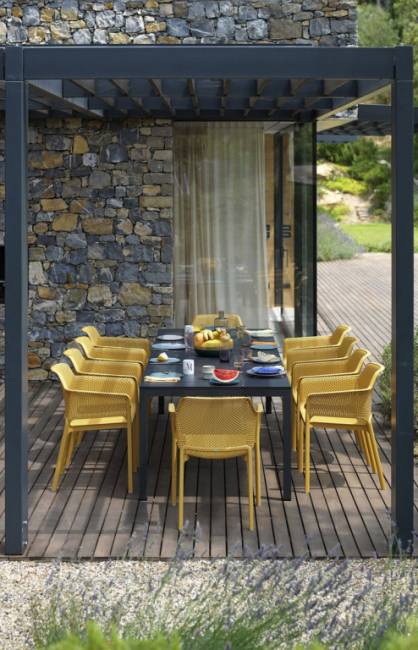 Стол металлический раздвижной Rio Alu 210 Extensibile антрацит 2100-2800х1000х760 мм