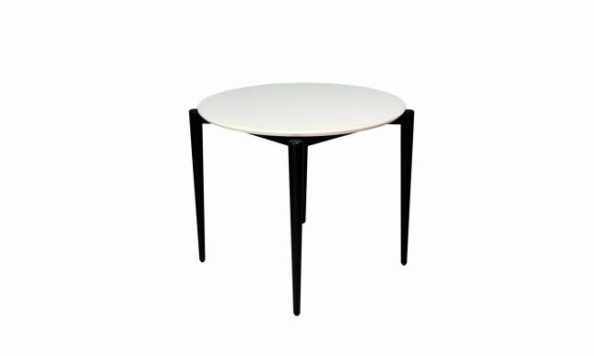 Стол Pawook К 90 чёрный/слоновая кость