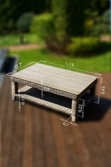 Кофейный столик из искусственного ротанга "Венеция", коричневый