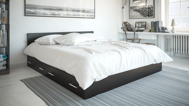 Кровать с ящиками Стандарт 1800 цвет венге