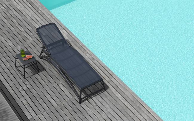 Столик пластиковый для лежака Pop антрацит 440х395х385 мм